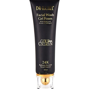 24K Gold And Collagen Facial Wash Gel Foam Black/Gold 100ml