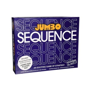 Jumbo Sequence Strategy Board Game With Playing Cards And Multicolour Crowning Chips