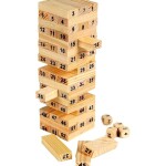 48-Wooden Piece Beech Jenga Fold High Stacking Creative Toy Set For Children