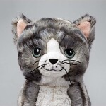 High-Quality Cat Soft Plush And Stuffed Animal Toy For Kids, White/Grey