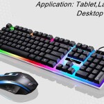 LED Gaming Keyboard With Mouse Set Black