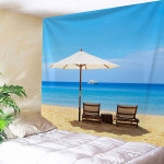 Beach Umbrella Wall Hanging Tapestry Multicolour