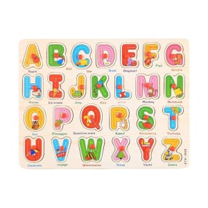 Wooden English Alphabets Pegged Puzzle