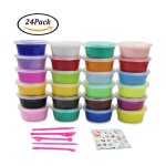 24-Piece Colours Fluffy Slime Soft Clay Diy Modelling Set For Children 20x13.2x11cm