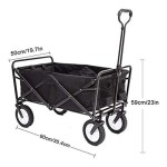 Foldable Heavy Duty Outdoor Trolley Utility Transport Cart 80kg (Black) Black 53x21x78cm