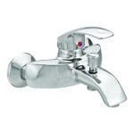 Leone Single Lever Bath Shower Mixer Faucet Silver 15x0.3x15cm