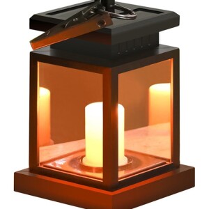 Solar Hanging Candle Shape LED Lamp Brown