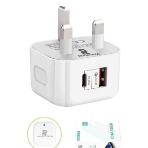 20W USB Type C Fast Charger for iphone13 PD Dual Port Power Delivery 3.0 Adapter Plug white