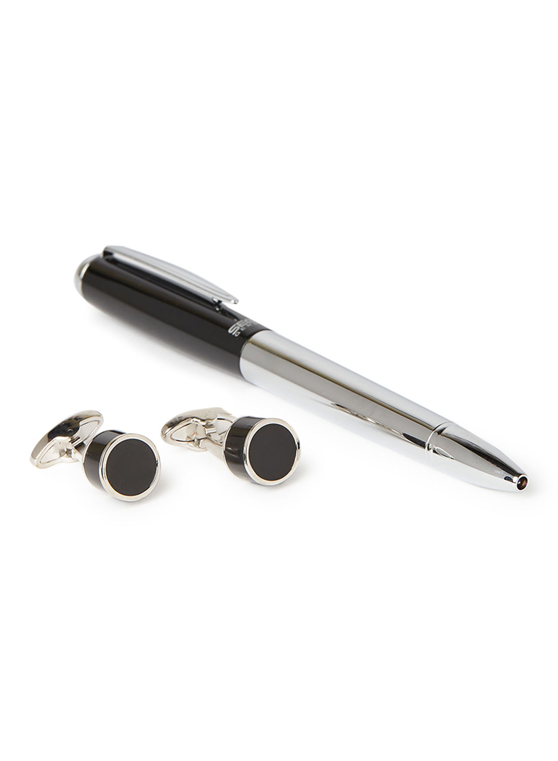 Pen And Cufflinks Set Silver/Black