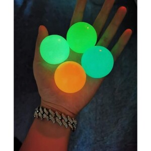 4-Piece Soft And Squeeze Stress Relief Novelty Sticky Glow In Dark Ball