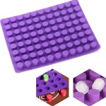 Baking Supplies 88 Cavities Mini Round Small Cheesecake Silicone Molds for Chocolate Clover Jelly Candy Ice Mold Purple 11.76x11.22x0.8inch