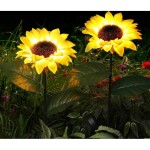 2-Piece Solar Powered  Sunflower Lawn Light Yellow