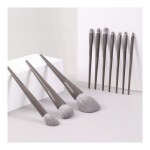 10 Pcs Professional Makeup Brushes Set With Sponge Grey