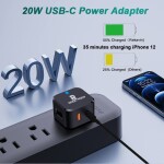 20W UK Adapter Type C USB-C Plug Fast Charger with Lightning Cable Wall Plug Fast Charging