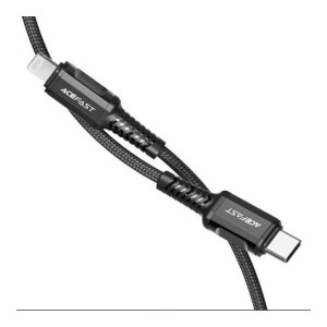 Usb-C To Lightning Aluminum Alloy Charging Data Cable Black