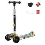3-Wheel Foldable Scooter With Adjustable Handle 58x25x73cm