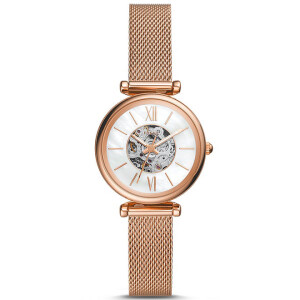 Women's Carlie Mini Round Shape Stainless Steel Automatic Wrist Watch ME3188 - 28 mm - Rose Gold