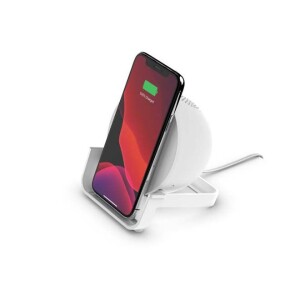 Boost Charge 10W Wireless Charging Stand + Bluetooth Speaker White