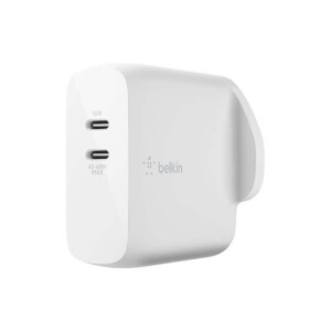 BoostCharge Dual USB-C PD GAN Wall Charger - 63W PD Dual Port White