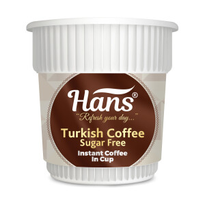 Hans Turkish Instant Coffee Sugar Free In Cup, 6 Pieces