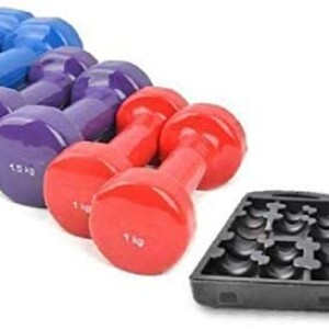Vinyl Dumbbell Set With Carrying - 10 KG