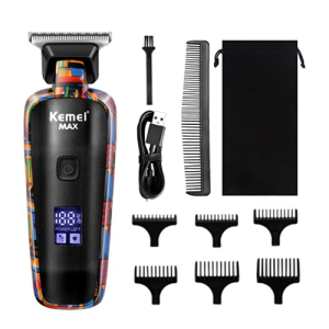 KEMEI KM-MAX5090 Professional Hair Clippers for Men Cordless, LCD Display Graffiti Clippers Barber Electric Trimmer Haircut